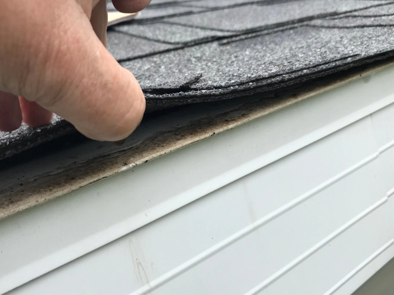 close up of a shingle roof repair maurice la